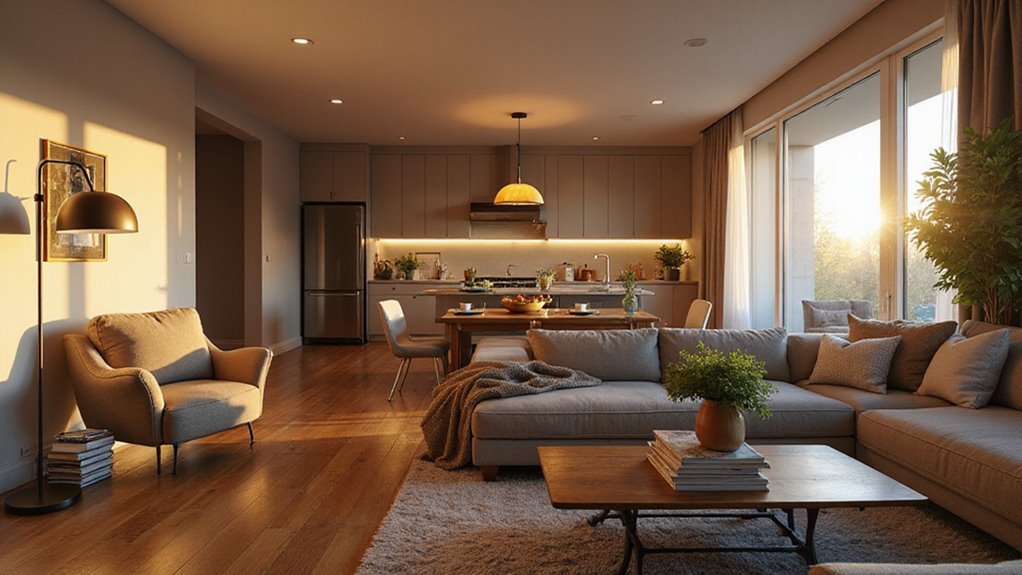layered lighting defines spaces