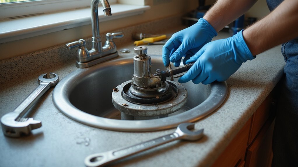 removing old disposal unit