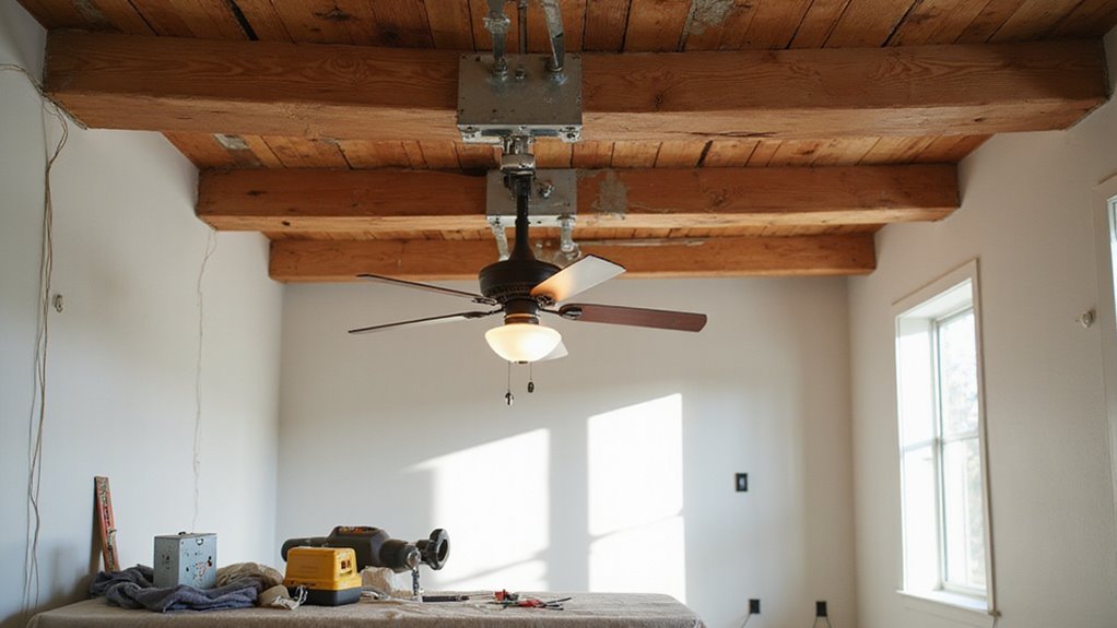 How To Install A Ceiling Fan Where No Fixture Exists - homefrontcharm.com