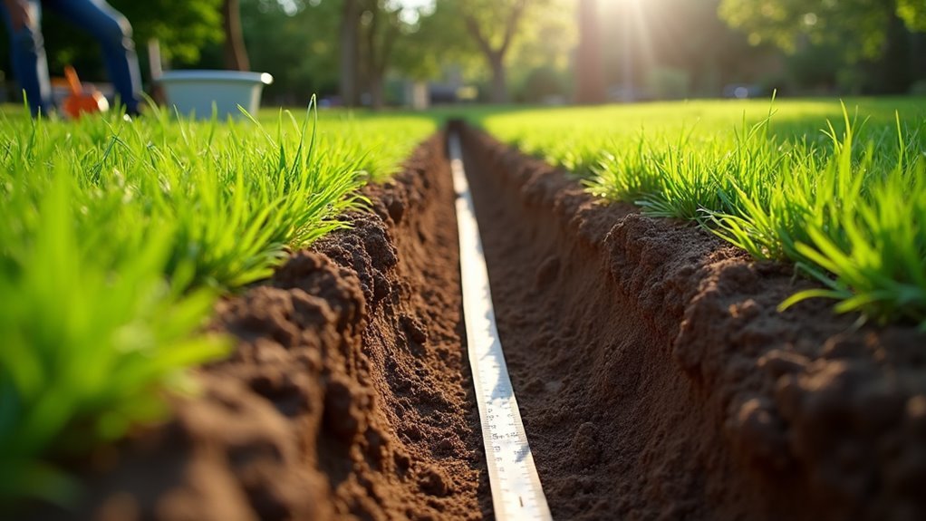 trench with proper slope